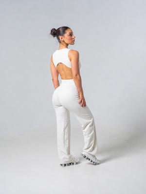 Seamless Backless Rib Vest - Vanilla
