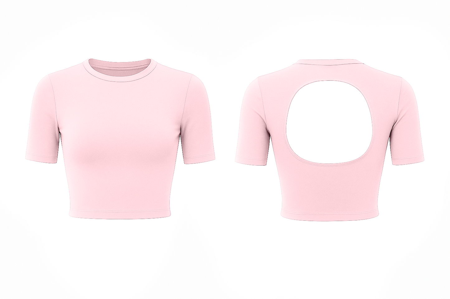 Seamless Backless Crop- Half sleeve