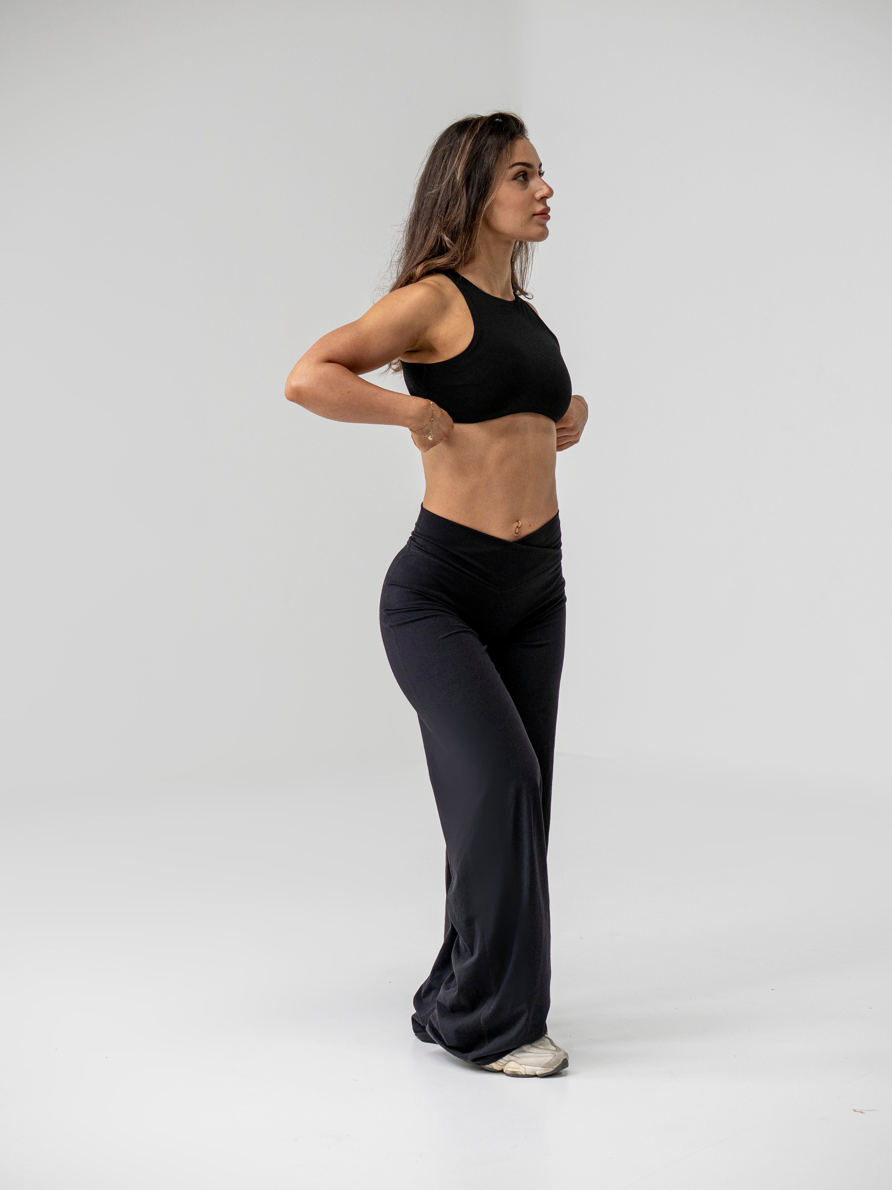 V - shaped Straight Leg Leggings - Midnight