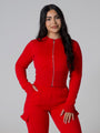 Contour Sculpt Zip Jacket - Crimson