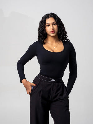 AURA Scoop Neck Top - Midnight