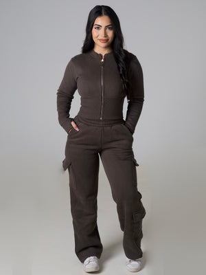 Contour Sculpt Zip Jacket - Dark Khaki