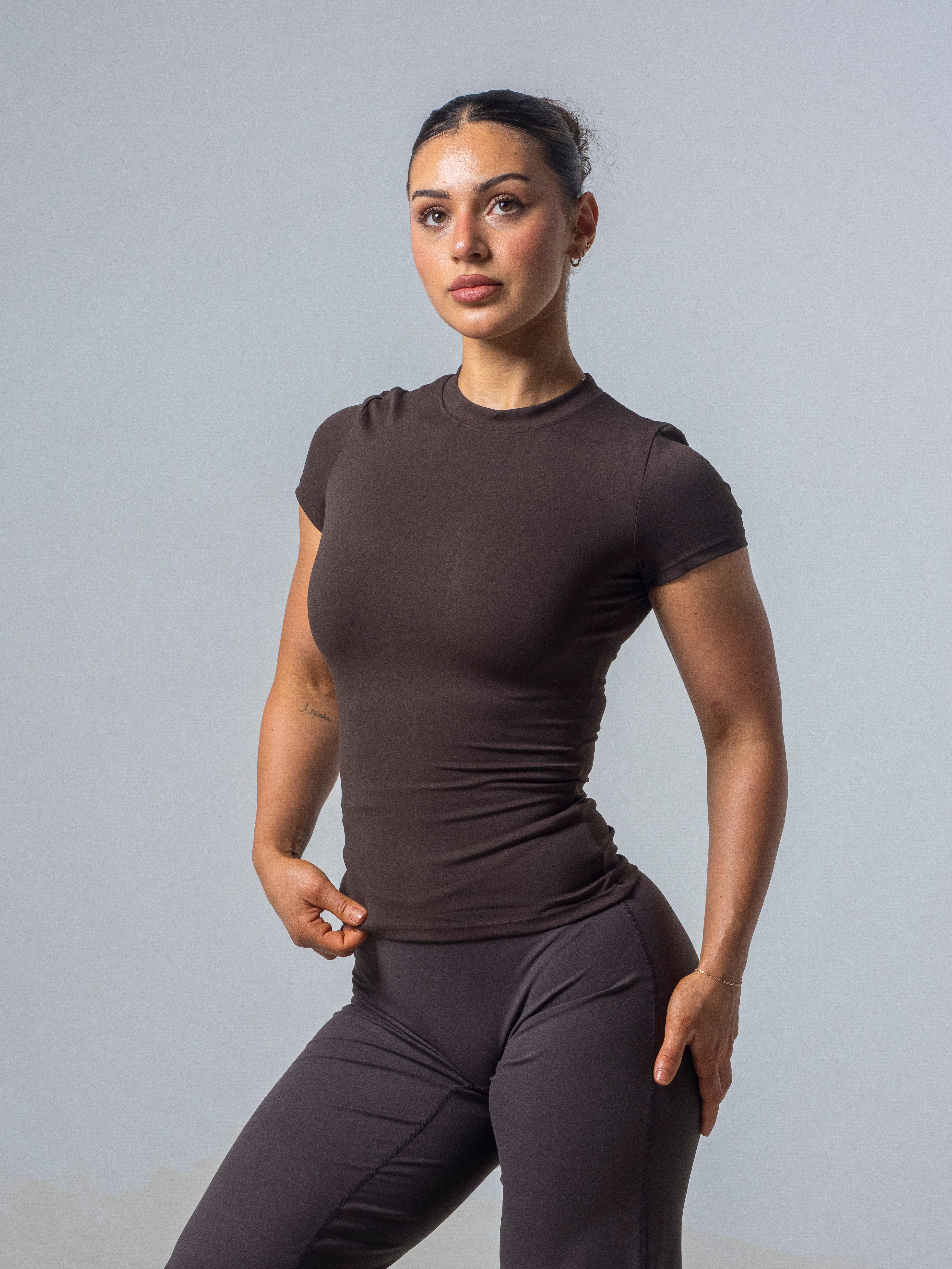 Seamless Half Sleeve Top - Mocha