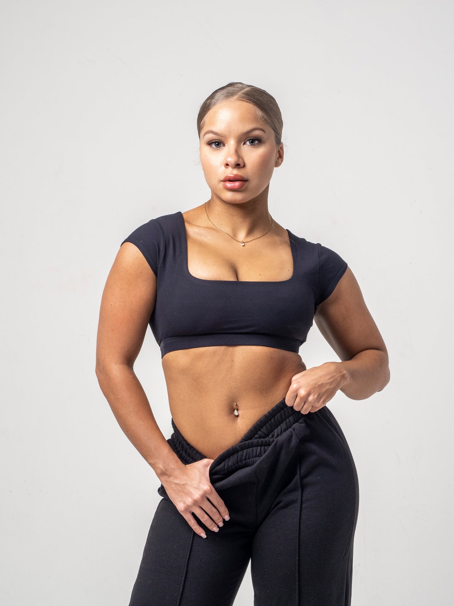 Square Neck Backless Crop