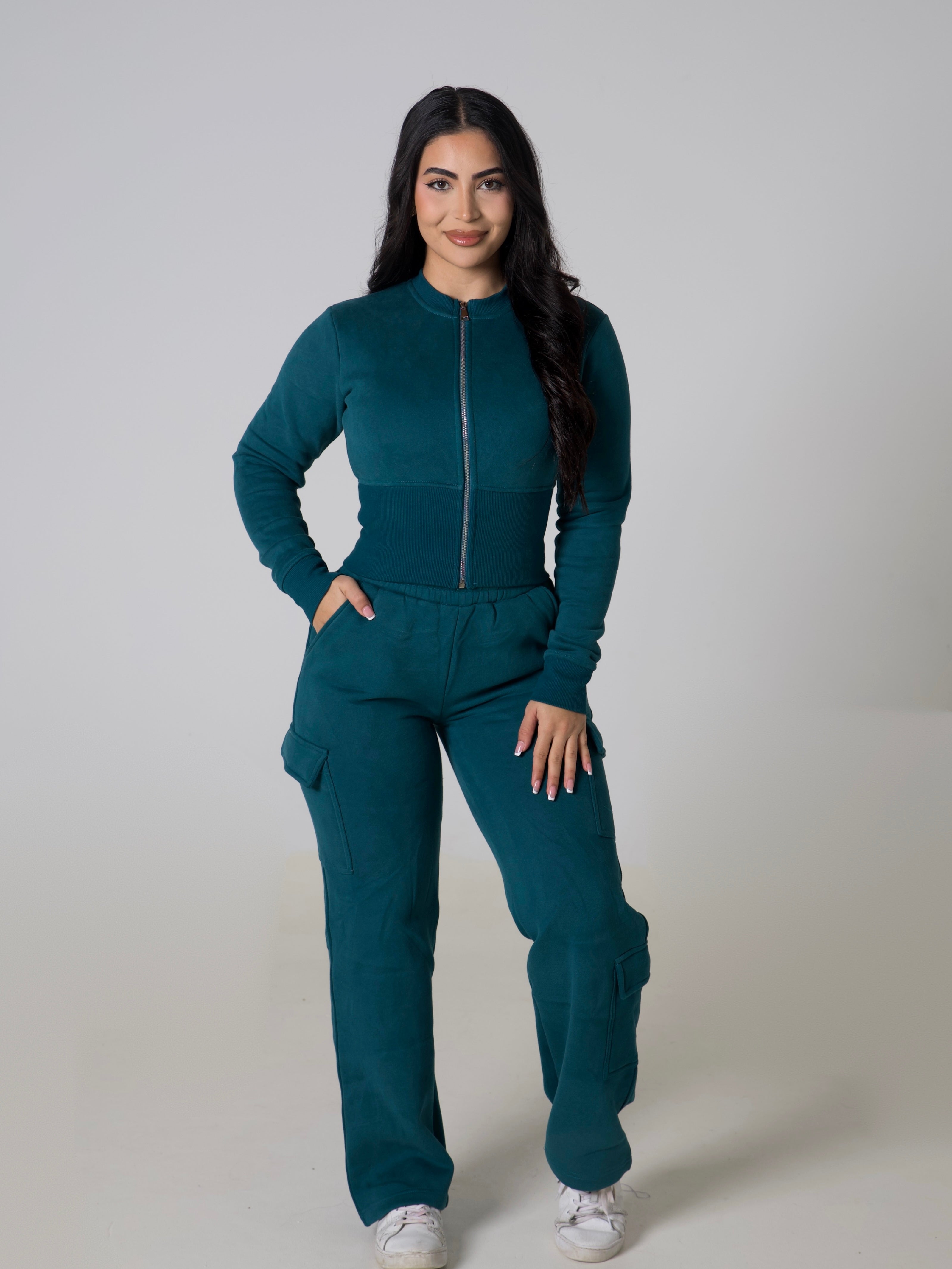 Contour Cargo Sweatpants - Teal