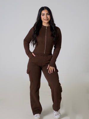 Contour Cargo Sweatpants - Espresso