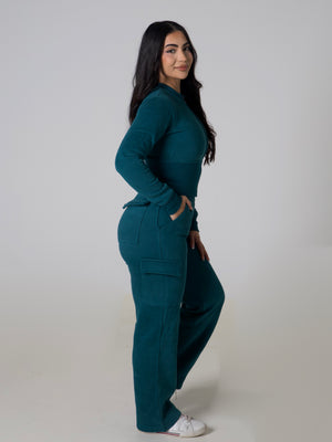 Contour Cargo Sweatpants - Teal