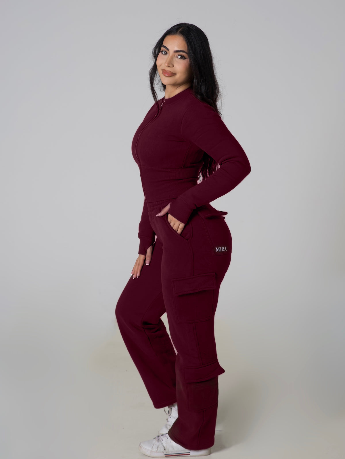 Contour Cargo Sweatpants - Wine