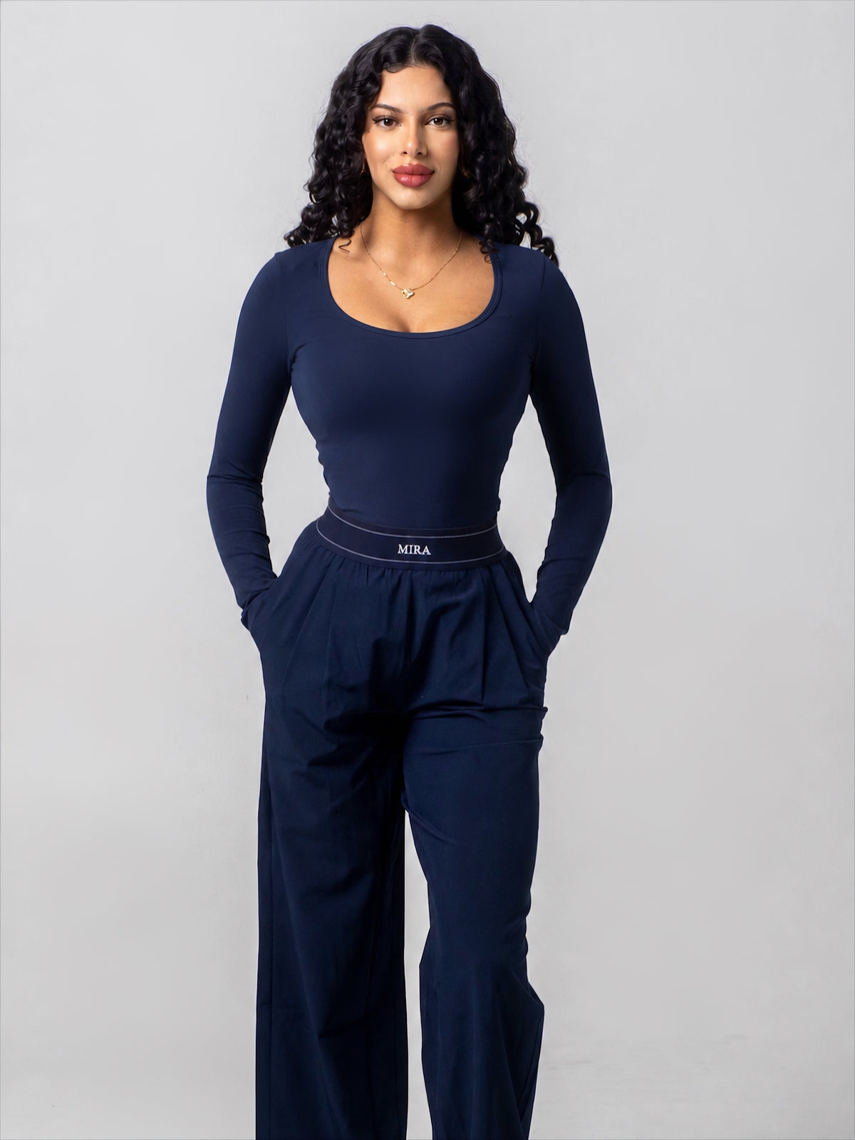 AURA Parachute Wide Legs - Navy