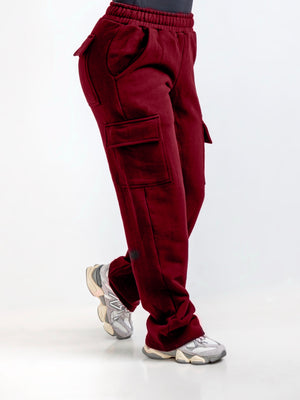 Contour Cargo Sweatpants - Cherry