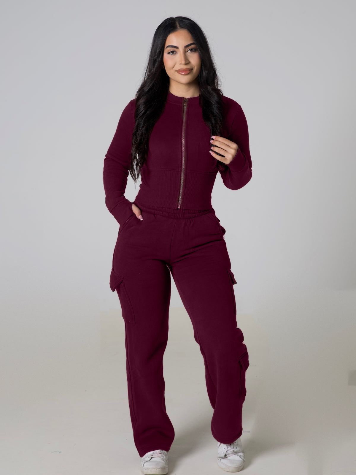 Contour Sculpt Zip Jacket - Wine