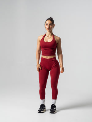 Accentuate Halter Tank - Burgundy