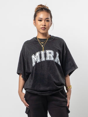 Oversized Contour Jersey Washed Tee - Light Washed Black