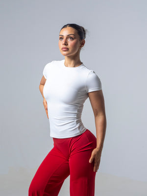 Seamless Half Sleeve Top - Snow