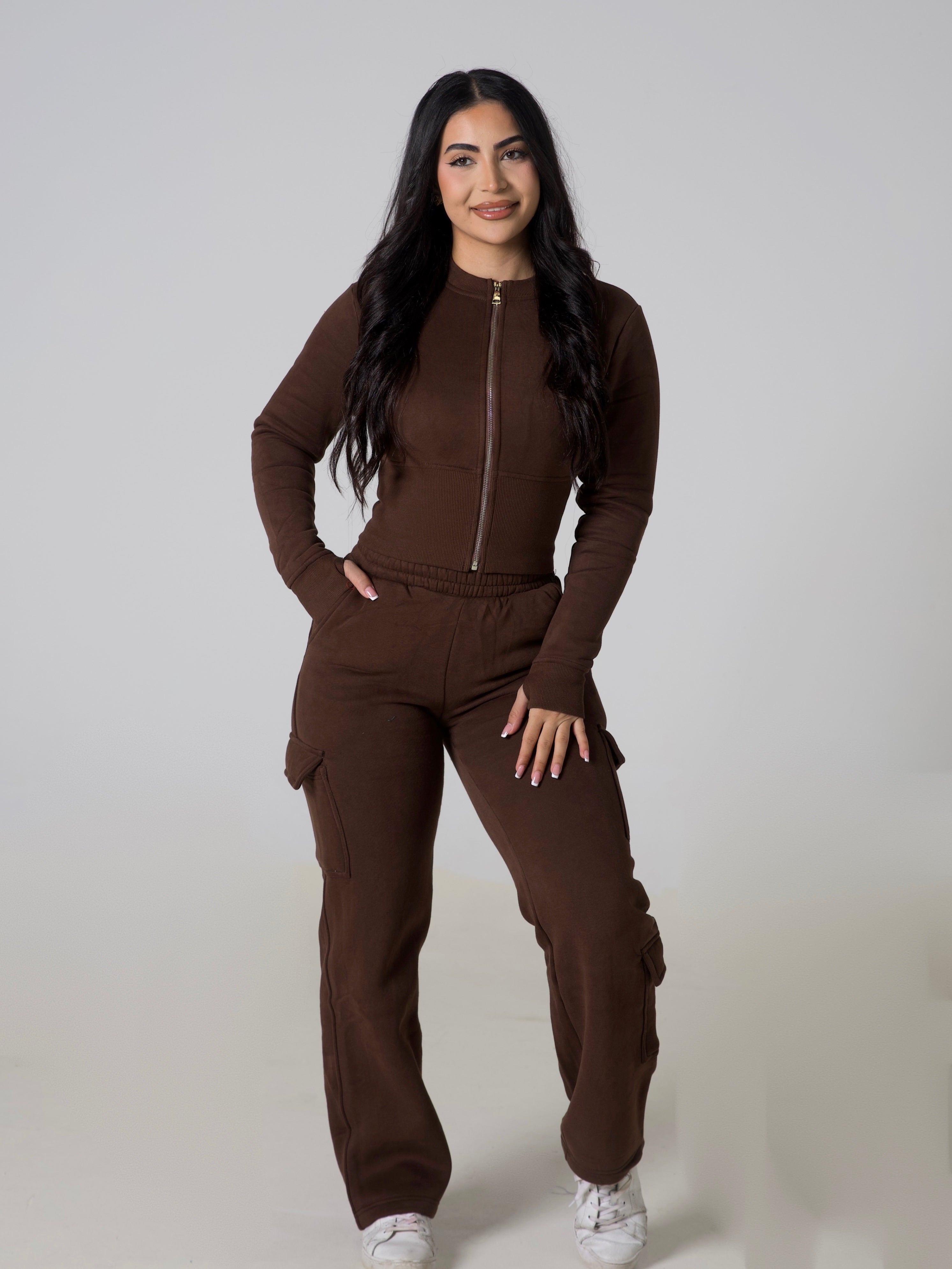 Contour Sculpt Zip Jacket - Espresso