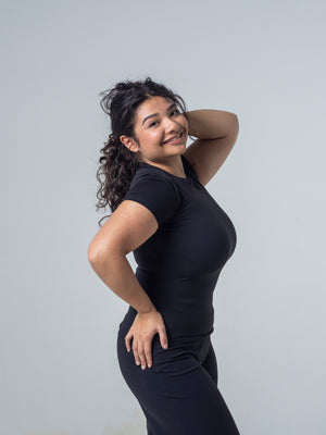 Seamless Half Sleeve Top - Midnight