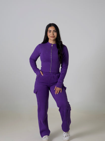 Contour Cargo Sweatpants - Indigo