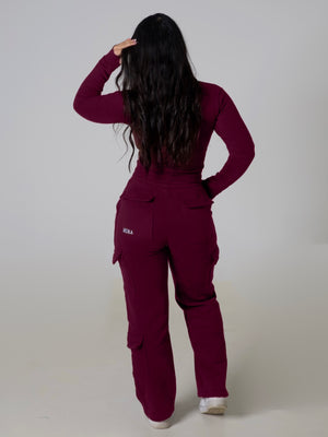 Contour Cargo Sweatpants - Wine