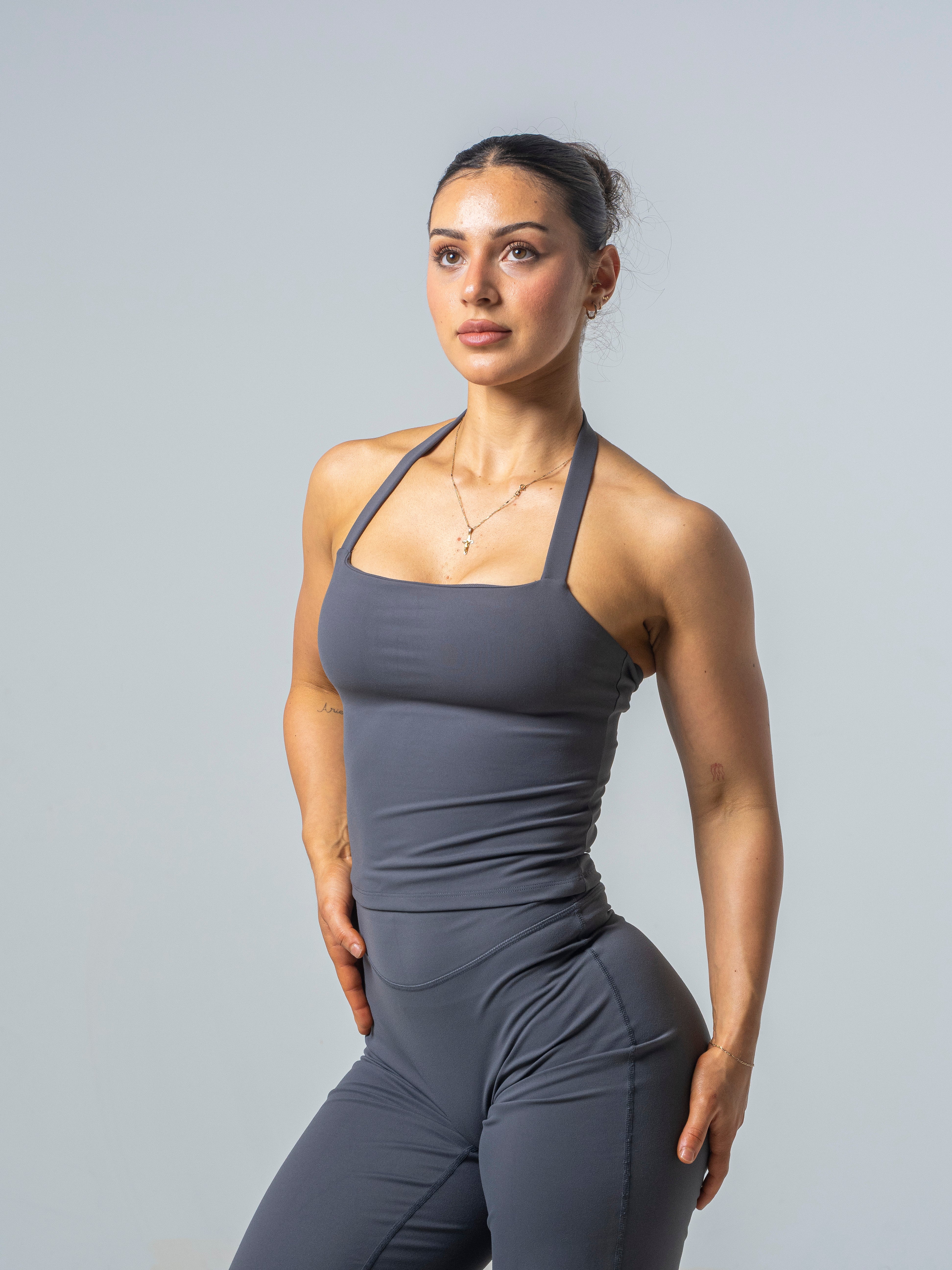 Sleek Seamless Halter Top - Slate