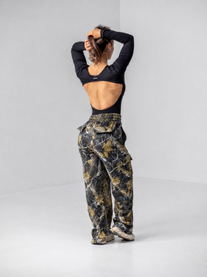 Pre- Order Contour Cargo Sweatpants - Black Camo