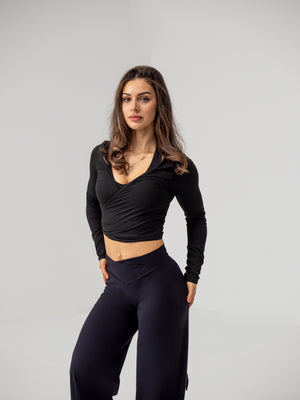 Seamless Wrap Top- Midnight