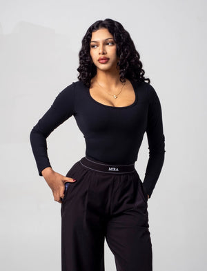 AURA Scoop Neck Top - Midnight