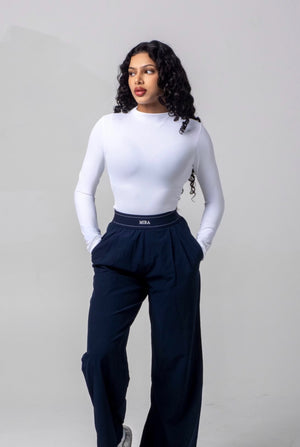 Aura Mock Neck Top - Snow