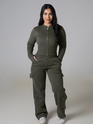 Contour Cargo Sweatpants - Khaki