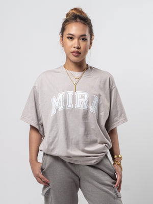 Oversized Contour Jersey Washed Tee - Light Washed Marl
