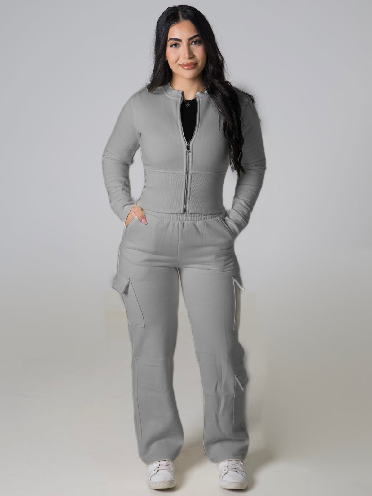 Contour Sculpt Zip Jacket - Ash