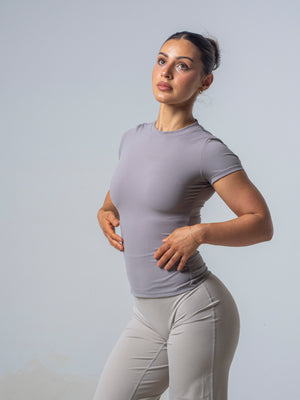 Seamless Half Sleeve Top - Ash