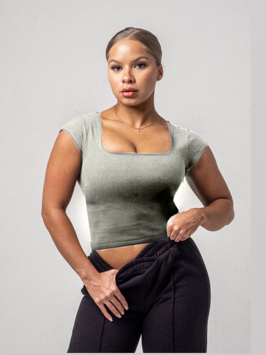 Multi Motion Backless Cut Out Top - Ash