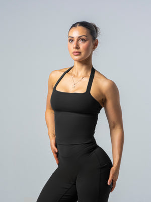 Sleek Seamless Halter Top - Midnight
