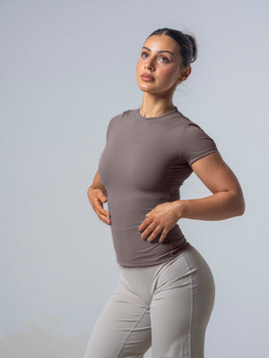 Seamless Half Sleeve Top - Toffee