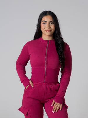 Contour Sculpt Zip Jacket - Berry