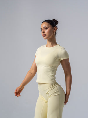 Seamless Half Sleeve Top - Lemon