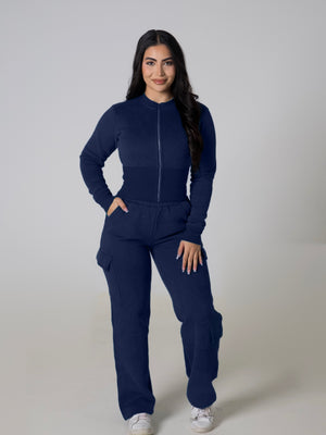 Contour Cargo Sweatpants - Navy