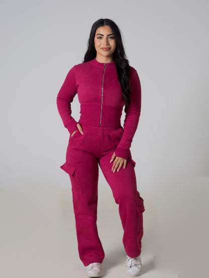 Contour Sculpt Zip Jacket - Berry