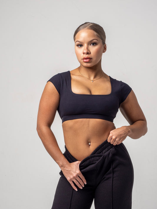 Square Neck Backless Crop