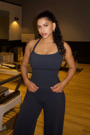 Seamless Halter Top - Navy